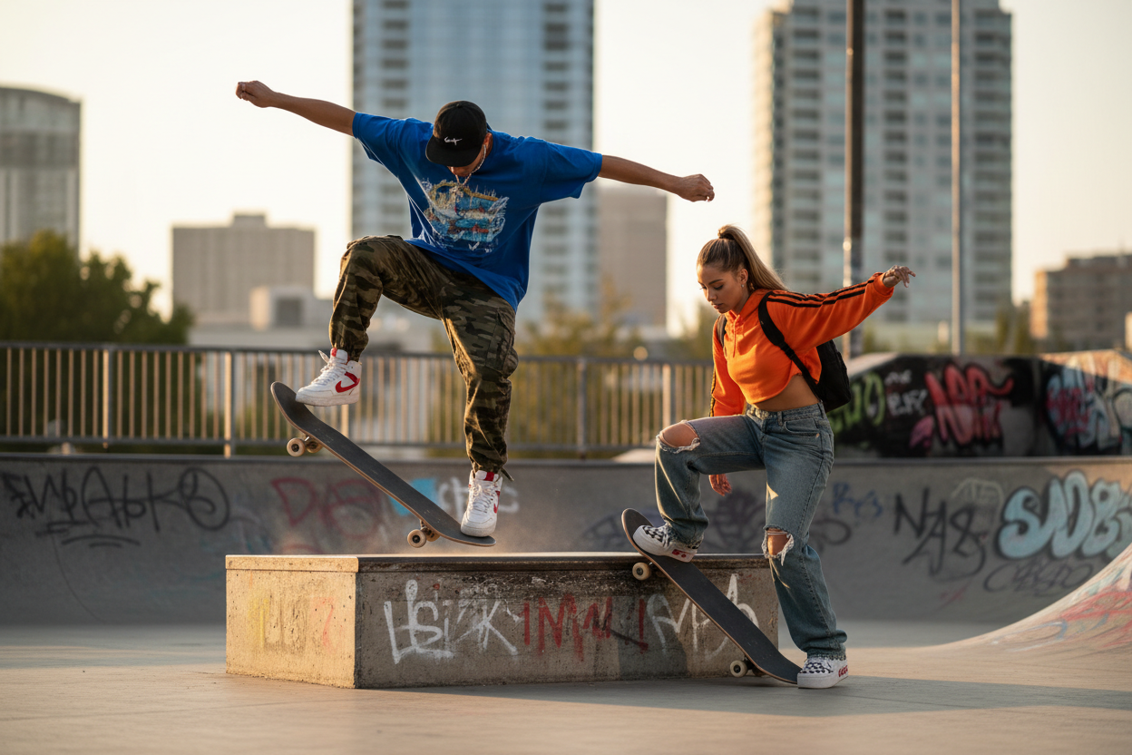 Skateboard park streetwear photo